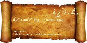 Örmény Leontina névjegykártya